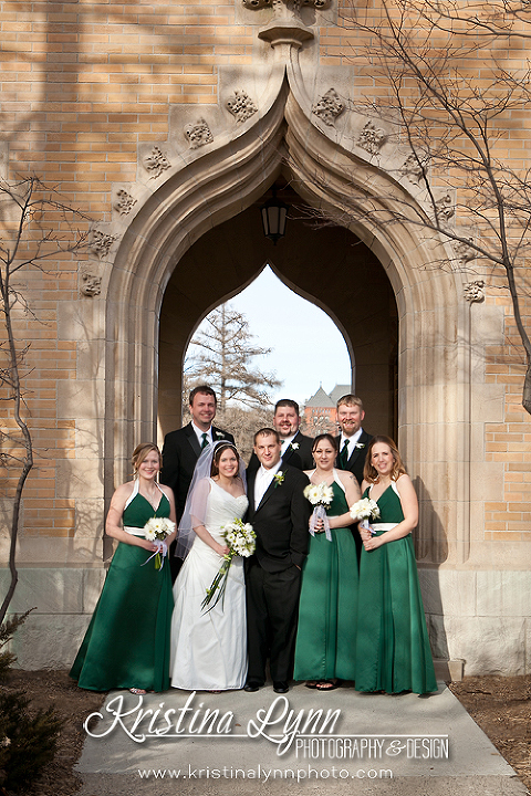 Denver wedding photographer Kristina Lynn Photography & Design photographs a beautiful wedding at the Iowa State University campus.