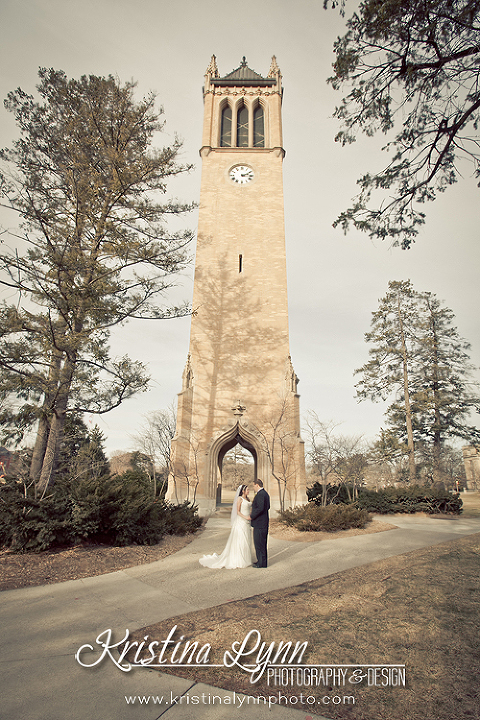 Denver wedding photographer Kristina Lynn Photography & Design photographs a beautiful wedding at the Iowa State University campus.