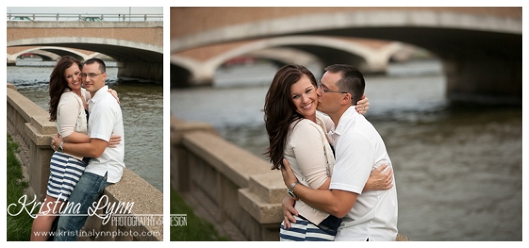 A midwest urban engagement session in Downtown Des Moines, Iowa by Denver Colorado based photograher Kristina Lynn Photography & Design.