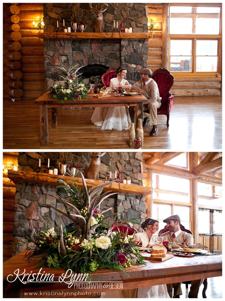 Rustic Luxury winter wedding styled shoot photographed by Denver, Colorado photographer Kristina Lynn Photography & Design.