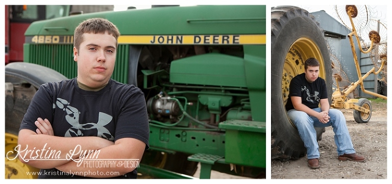 A high school senior photo shoot at a family farm by Denver photographer Kristina Lynn Photography & Design.