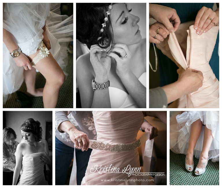 A beautiful blush pink Vera Wang Wedding gown photographed by Denver wedding photographer Kristina Lynn Photography & Design