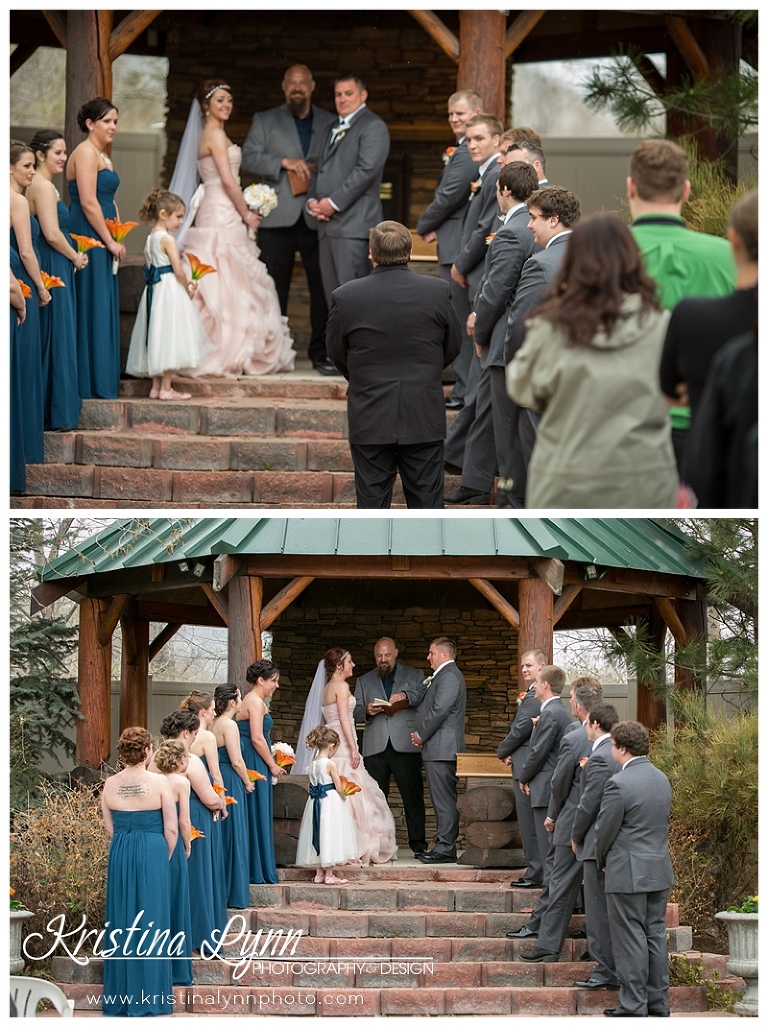 An outdoor wedding ceremony in Golden, CO by Denver wedding photographer Kristina Lynn Photography & Design