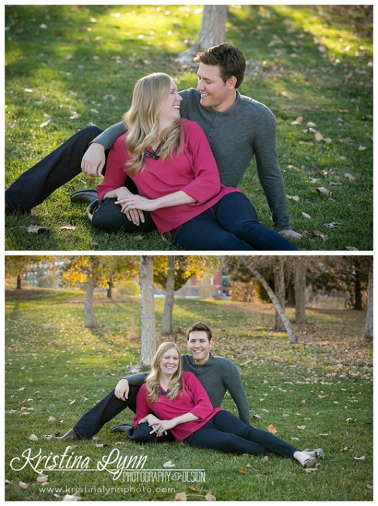 A colorful engagement session in downtown Denver by wedding photographer Kristina Lynn Photography & Design.