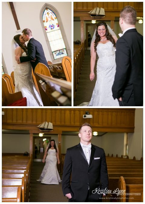 A spring chuch wedding in Iowa by Denver wedding photographer Kristina Lynn Photography & Design.