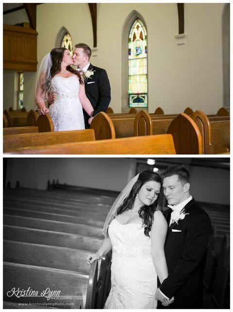 A spring chuch wedding in Iowa by Denver wedding photographer Kristina Lynn Photography & Design.
