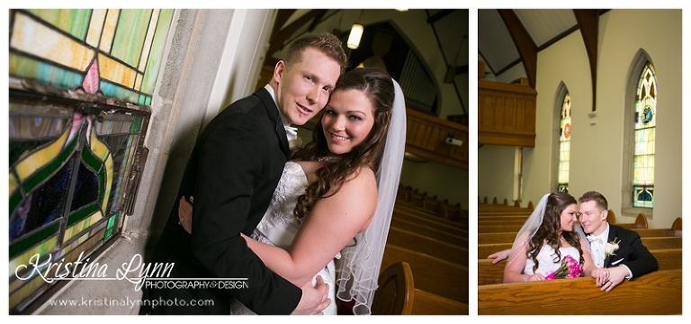 A spring chuch wedding in Iowa by Denver wedding photographer Kristina Lynn Photography & Design.