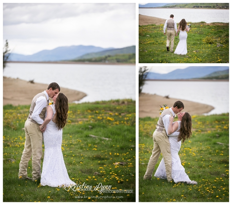An outdoor mountain wedding at Lake Dillon by Denver wedding photographer Kristina Lynn Photography & Design.