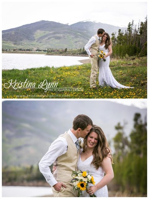 An outdoor mountain wedding at Lake Dillon by Denver wedding photographer Kristina Lynn Photography & Design.