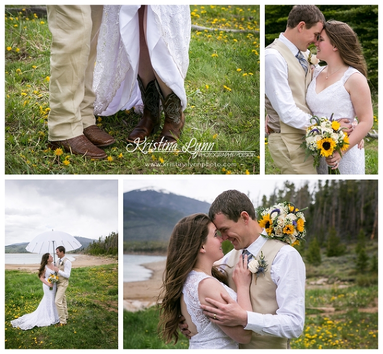 An outdoor mountain wedding at Lake Dillon by Denver wedding photographer Kristina Lynn Photography & Design.