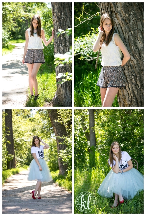A photo shoot with high school seniors dressed in clothing from Patterns & Pop's online store