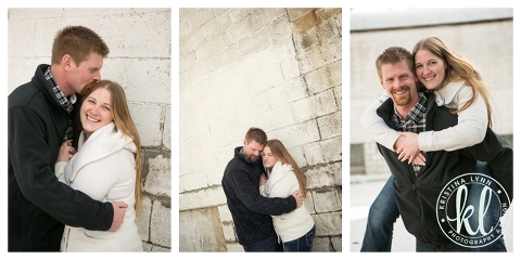 Snowy outdoor engagement photos by Colorado wedding photographer Kristina Lynn Photography & Design