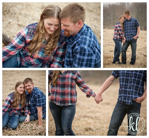 An early spring outdoor engagement session in an open field by Denver wedding photographer Kristina Lynn Photography & Design