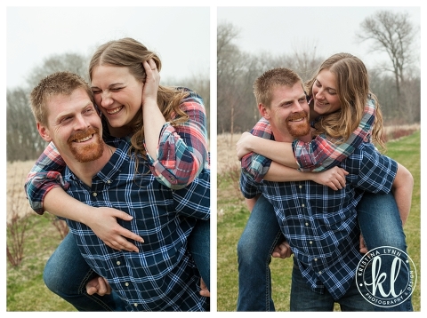 An early spring outdoor engagement session in an open field by Denver wedding photographer Kristina Lynn Photography & Design