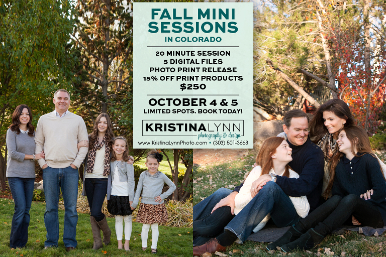Fall family mini photo sessions in Denver, Colorado