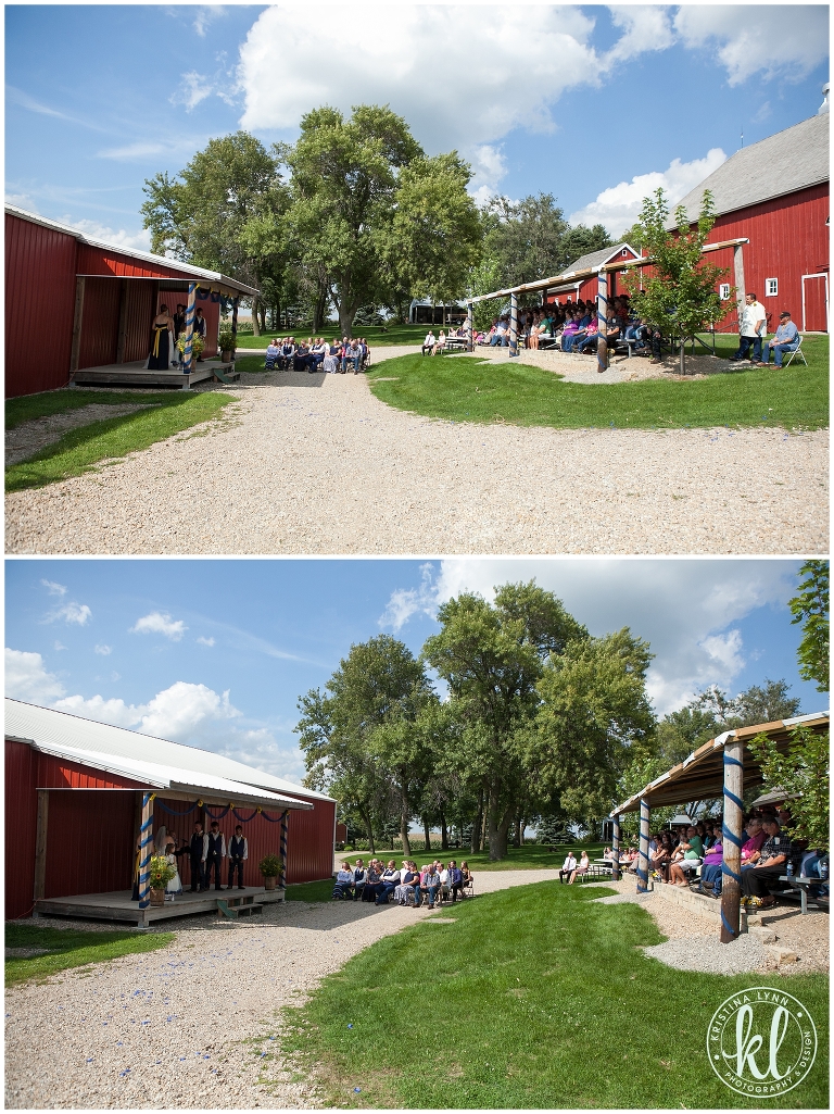 A rustic outdoor farm wedding with bright pops of color by Denver wedding photographer Kristina Lynn Photography & Design.