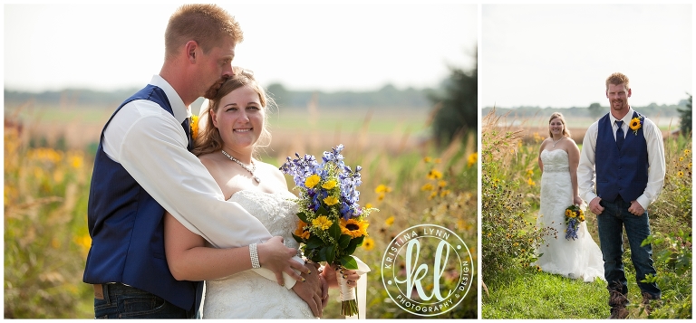 A rustic outdoor farm wedding with bright pops of color by Denver wedding photographer Kristina Lynn Photography & Design.