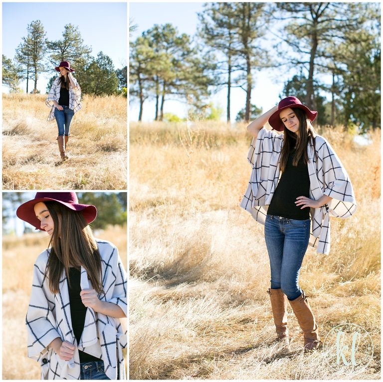 The grid pattern, oversized ponchos, and felt hats are a big fashion trend for fall 2015. Photographed by Kristina Lynn Photography & Design.