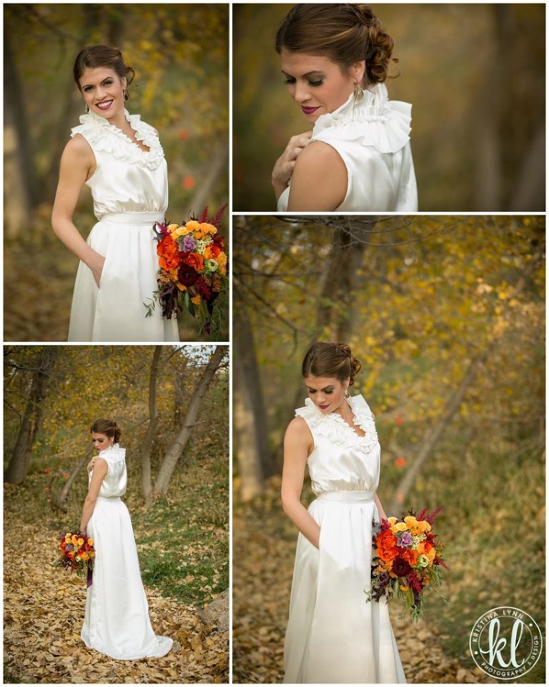 An elegant bridal look for an outdoor wedding | Dress by Maggie Evans Designs | Floral by Bella Lu Floral | Photography by Kristina Lynn Photography & Design | Denver, Colorado