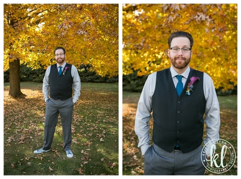 An outdoor Iowa fall wedding with bright colors and unique details.