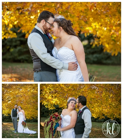 An outdoor Iowa fall wedding with bright colors and unique details.