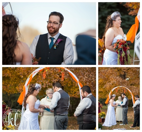 An outdoor Iowa fall wedding with bright colors and unique details.