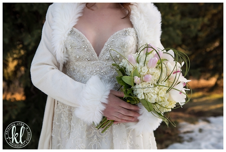 Two beautiful brides say I Do in a winter wonderland | Photographed by Denver Colorado wedding photographer Kristina Lynn Photography & Design