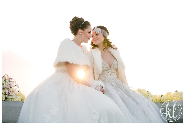 Two beautiful brides say I Do in a winter wonderland | Photographed by Denver Colorado wedding photographer Kristina Lynn Photography & Design