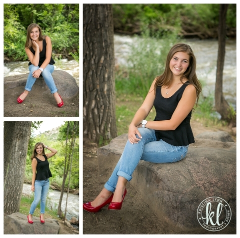 Outdoor senior session by a river in Colorado
