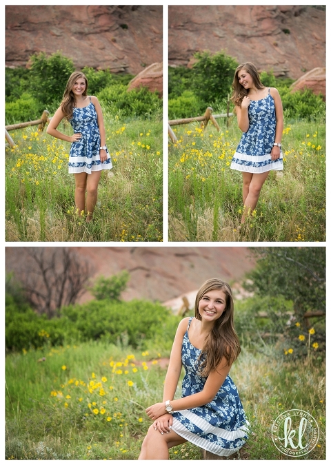 Senior photo of a girl in a flower field