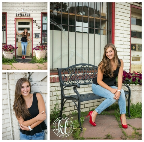 Urban senior session in downtown Morrison