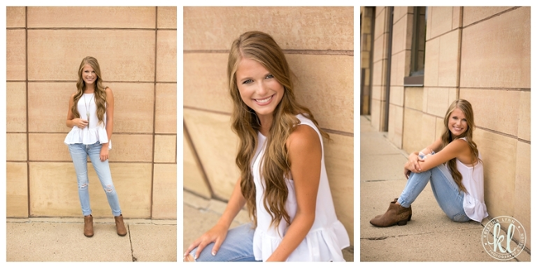 White peplum tank top paired with distressed jeans | Littleton high school senior photographer www.kristinalynnphoto.com