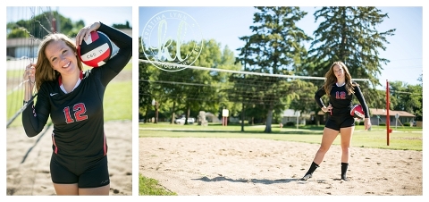 Showcasing a teen girl's love of volleyball at her senior photo session.
