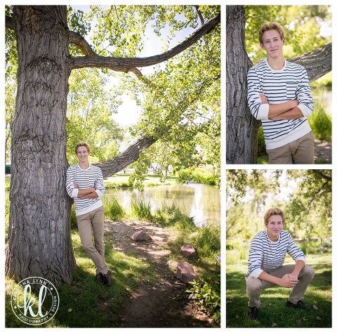 Casual and laid back teen boy at Hudson Gardens in Littleton, Colorado | By Kristina Lynn Photography & Design.