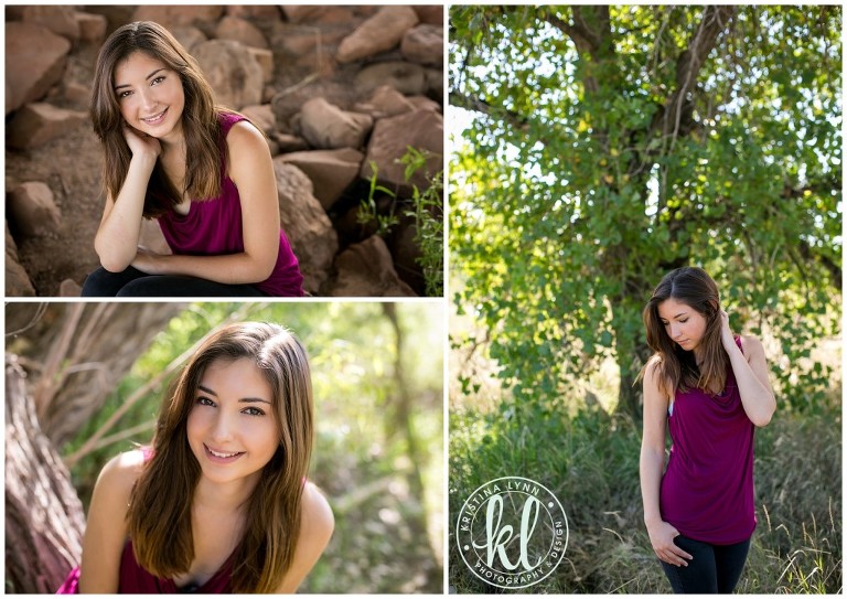 High school senior girl photographed in a natural setting at a park in Littleton, Colorado | Photos by Kristina Lynn Photography & Design