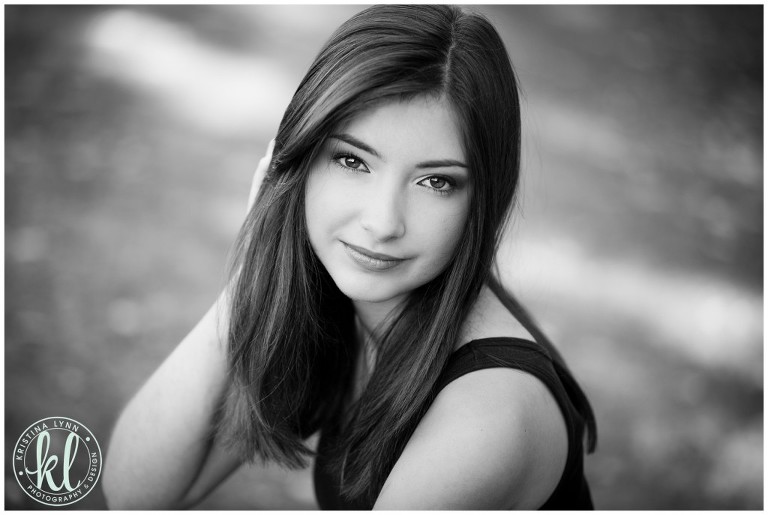 Editorial style black and white image of a teenage girl | Photo by Denver photographer Kristina Lynn Photography & Design