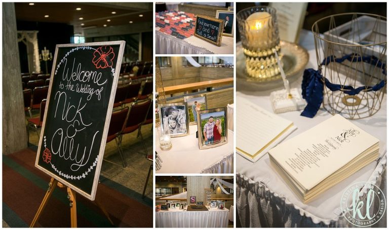 Ceremony details from a wedding held at the ISU campus.