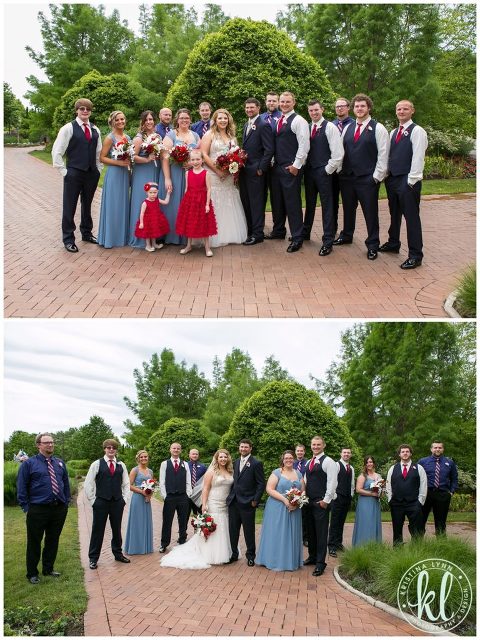 Wedding party photos at the Reiman Gardens in Ames Iowa.