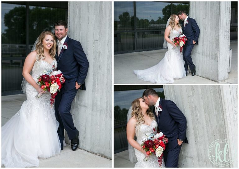 Ally and Nick pose for some photos on the deck at the Scheman Building on the ISU Campus.
