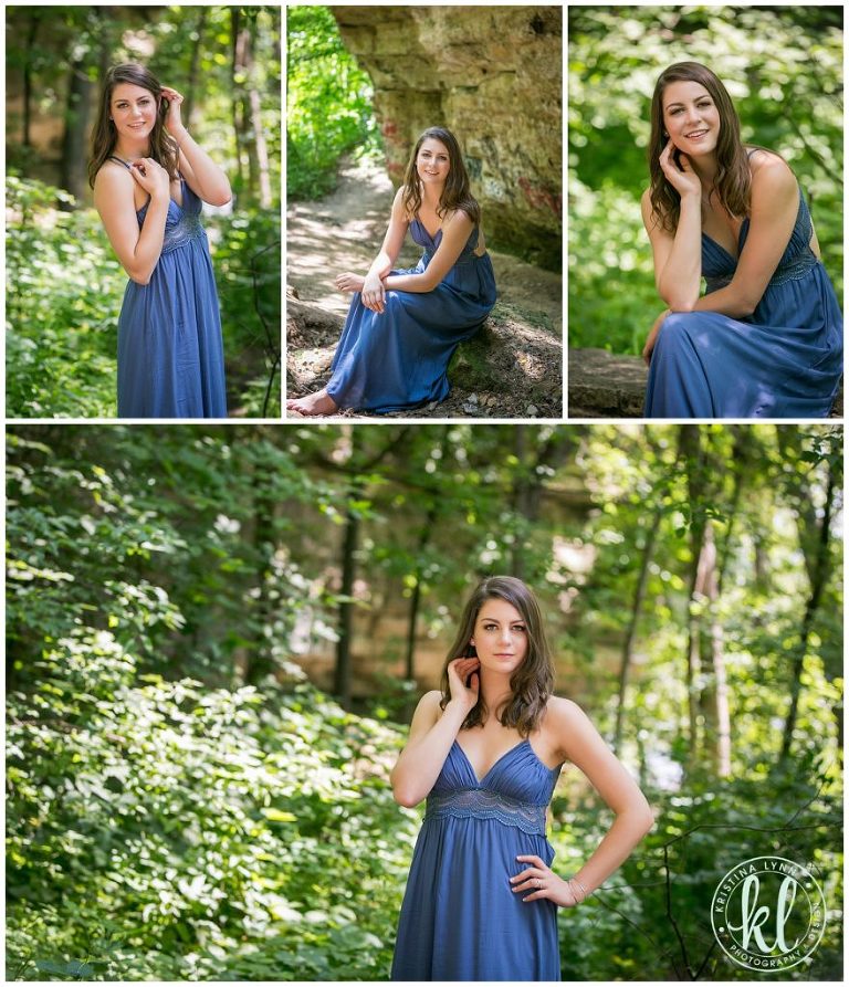 senior girl graduation photos in wooded area