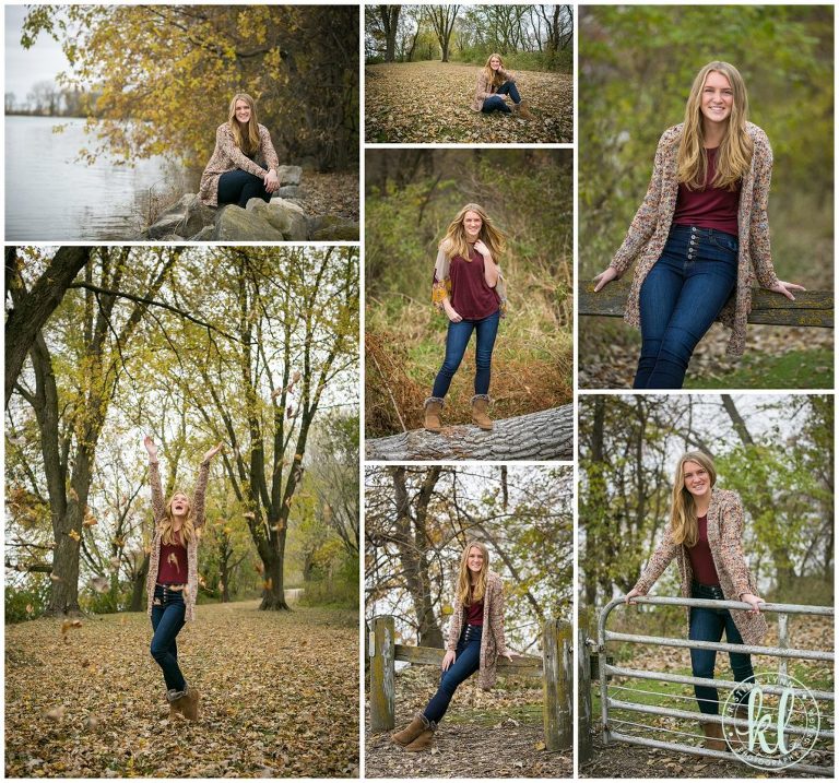 fall high school senior graduation photo session at lake cornelia near clarion iowa