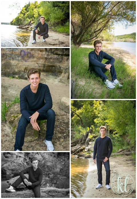 teenage guy sitting by a river