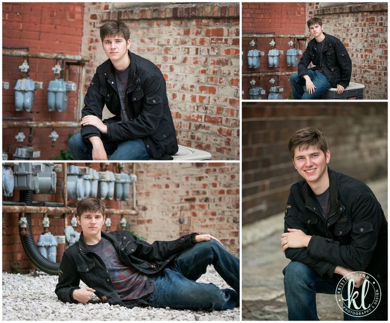 urban senior photos in an alleyway in clarion iowa