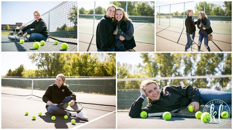 high school senior portraits on the tennis courts