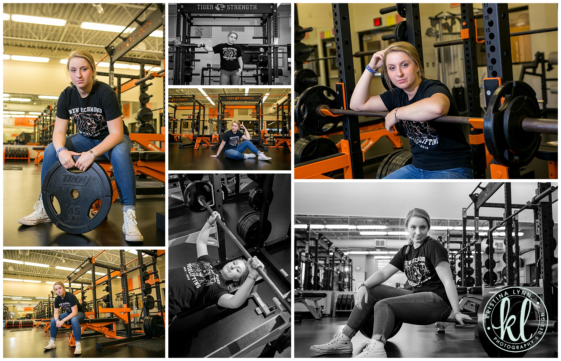 highschoolseniorportraitspowerliftingweightroom Kristina Lynn Photography & Design