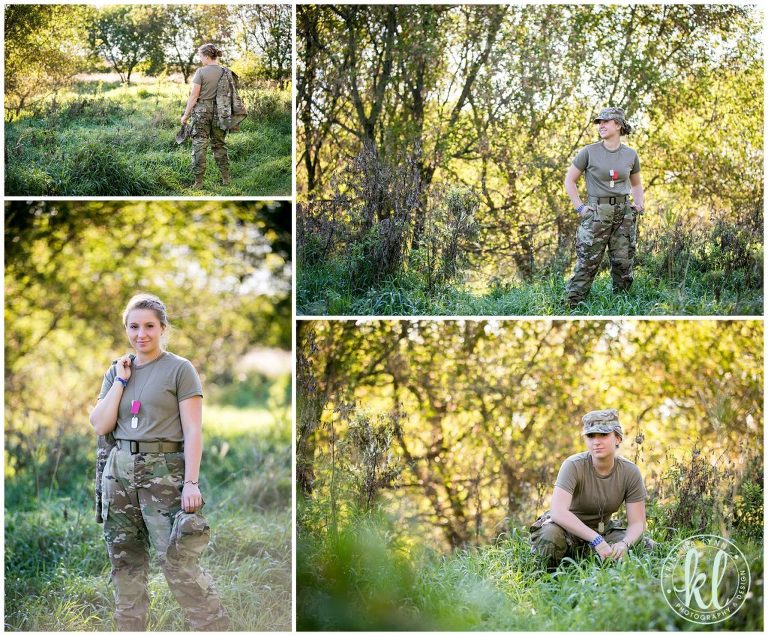 senior pictures of teenage girl wearing army national guard uniform