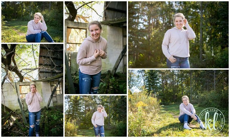 high school senior portraits session on farm in wisconsin
