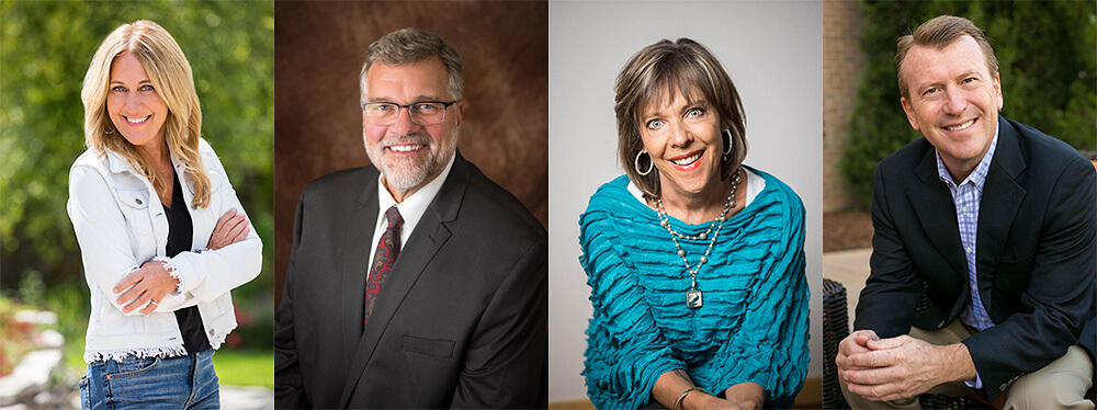 Business headshot mini session photo sample images in studio and outdoors