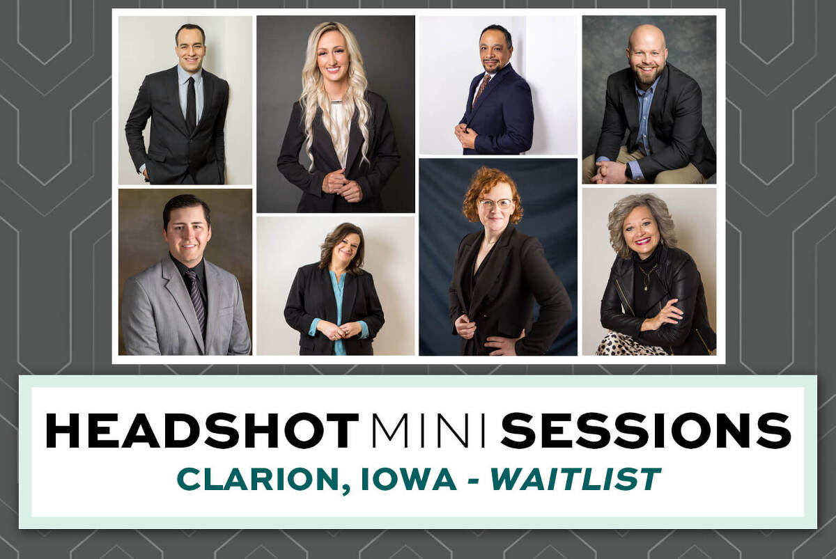Headshot Photo Mini Sessions in Clarion Iowa waitlist